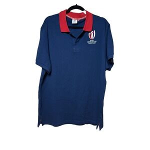 Rugby World Cup 2023 France Polo Shirt Mens 3X Blue Red Embroidered Logo